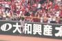 長野、マツダスタジアムのラバーフェンスを破いてしまう