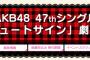 AKB48 47thシングル「シュートサイン」劇場盤 6次完売状況
