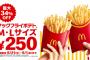 【朗報】今日からマクドナルドのポテトLサイズ２５０円ｗｗｗｗｗｗｗｗｗｗｗｗｗｗｗｗｗｗｗ