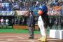 つば九郎、少年野球大会開会式に参加