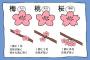 皆なら梅・桃・桜の明確な違いを説明できるよな？オレは当然できなかった