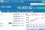 日経平均株価、1万9000円台ｷﾀ━━━━(ﾟ∀ﾟ)━━━━!!