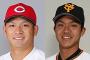 田中広輔 打率.260、出塁率.376 田中俊太 打率.250、出塁率.344