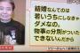樹木希林「結婚は若いうちにしないとダメ！物事の区別ついたらできないぞ！」女さん「！！！」