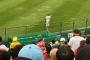 【悲報】阪神ファン、高山めがけてメガホンを投げる