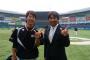 鈴木大地と里崎のツーショット