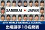 2017 WBC侍ジャパン、28人中18人が決定！