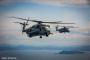 米軍CH-53大型輸送ヘリコプターが5機編隊で飛行していました…沖縄県中城村！