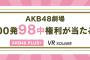 【AKB48】運営様「今VRにお申し込み頂くと、2023年1月に使用可能な98中権利が当たりますよ！」