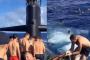 米海軍原子力潜水艦の乗員たちが、洋上で海水浴！