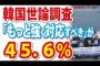 【韓国世論調査】徴用工・レーダー照射に45.6％が「もっと強く対応すべき」