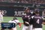 GIF画像　26試合ぶり！レアード第32号2ランホームランきたぁぁぁぁぁ！ロッテ逆転！！