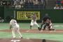 【GIF】阪神・佐藤輝明さん、意味不明な二塁打を打ってしまう