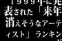 1999年に発表された「来年消えそうなアーティスト」ランキング