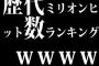 歴代ミリオンヒット数ランキングｗｗｗｗｗ