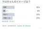 【朗報】クロちゃん、皆から愛されていた。投票の結果→明るい32%、素直32%、可愛い27%、優しい9% 	