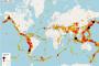 【画像】1900年から2017年までの地震分布図がこちらｗｗｗｗ