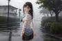 【画像】美少女JK、突然の雨に降られてびしょ濡れになってしまう