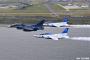 快晴の空にブルーインパルスが大きなハートを描く…航空自衛隊岐阜基地周辺で訓練飛行！