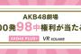 【AKB48】運営「今VRにお申し込み頂くと、2023年1月に使用可能な98中権利が当たりますよ！」