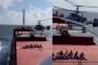 ロシア海軍が黒海で貨物船を強制臨検…カモフヘリから兵士が船に降下！