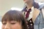 SKE48斉藤真木子の肩を揉む後藤楽々を下のアングルからどうぞ！