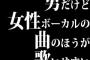 男だけど女性ボーカルの曲のほうが歌いやすい