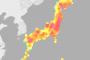 20年間の最大震度マップ